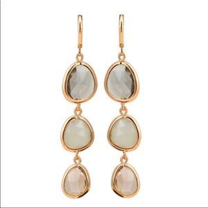 Fine quality mult stones gold plated drop earrings